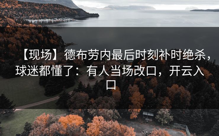 【现场】德布劳内最后时刻补时绝杀，球迷都懂了：有人当场改口，开云入口